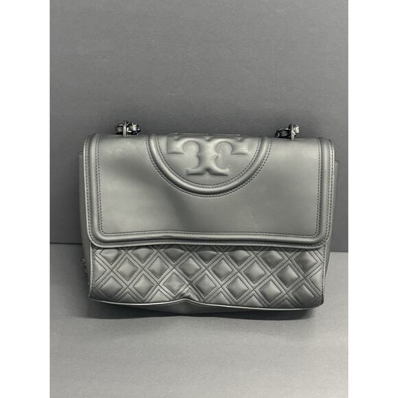 Tory Burch Fleming Matte Shoulder Bag - Black - Picture 2 of 16